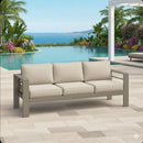 All-Weather Patio Sofa With Cushions, 3 Seat Outdoor Couch by HouseOfZazla