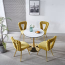 Modern Chair With Iron Tube Legs, Soft Cushions And Comfortable Backrest, Suitable For Dining Room, Living Room, Cafe, Hairball Back by Unique Piece Furniture