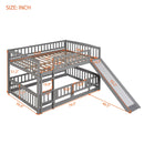 Low Bunk Bed With Slide, Fence And Ladder by HouseOfZazla