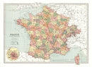 Vintage Map of France And Switzerland 1871