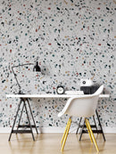 Terrazzo Mosaic Pattern Peel and Stick Wall Paper Mural.