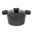 MASTERPAN Nonstick Stock & Pasta Pot With Glass Lid Strainer, 5 QT., 9" (23cm)