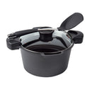 MASTERPAN Nonstick Stock & Pasta Pot With Glass Lid Strainer, 5 QT., 9" (23cm)