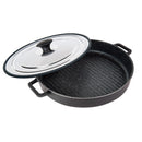 MASTERPAN Nonstick Stovetop Oven Grill Pan & Stainless Steel Lid, Black 12" (30cm)