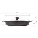 MASTERPAN Nonstick Stovetop Oven Grill Pan & Stainless Steel Lid, Black 12" (30cm)