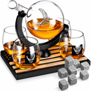 Airforce Whiskey Decanter Set with 4 Liquor Glasses by The Wine Savant