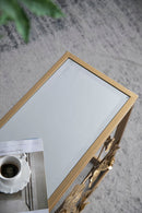 Console Table With Mirrored Glass Top, Modern Entryway Table For Living Room Foyer Entryway - Gold by HouseOfZazla