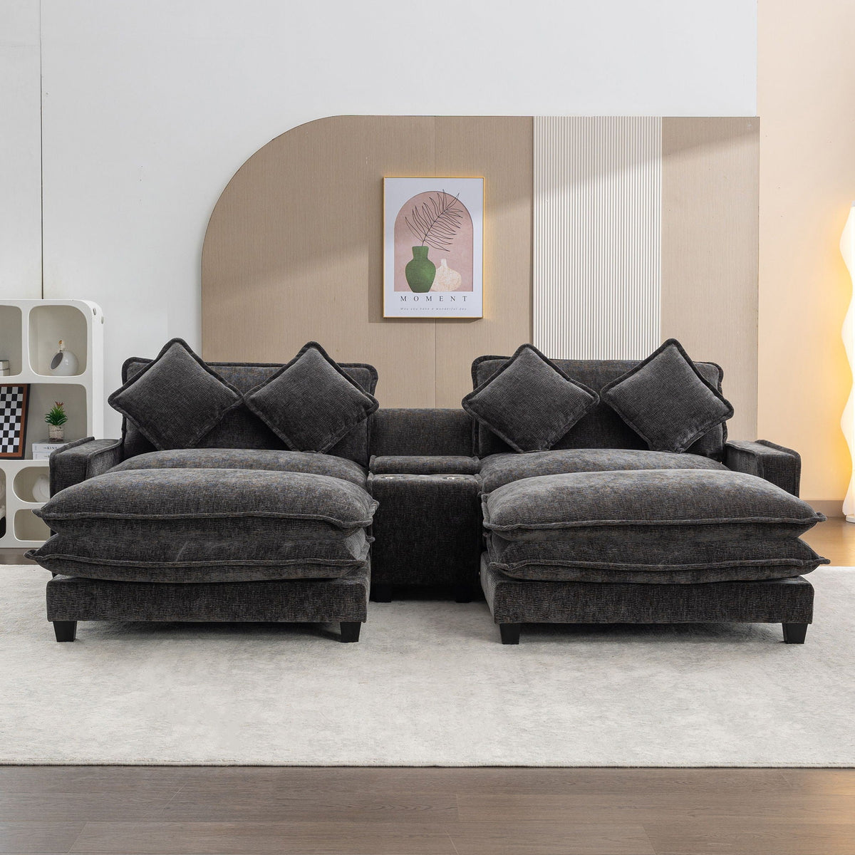 Modern Sectional Sofa With Removable Ottomans, USB Ports, photo 22 of 40