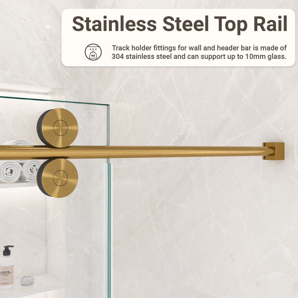 56"-60"W x 72"H Frameless Single Sliding Shower Door, photo 8 of 10
