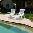 Aluminum Lounge Chair with Wheels & 3-Position Reclining Backrest