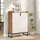 5 Tier Shoe Cabinet With Doors, Compact Entryway Storage Organizer by HouseOfZazla