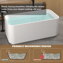 Rectangle Linear Freestanding Soaker Tub With Pop Up Drain, Double Wall Insulated Construction - Gloss White by HouseOfZazla