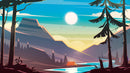 Colorful Colorado Mountain Sunset Mural