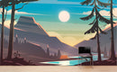 Colorful Colorado Mountain Sunset Mural