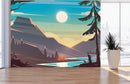 Colorful Colorado Mountain Sunset Mural