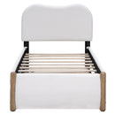 Upholstered Platform Bed With Wood Supporting Feet And Trundle by Unique Piece Furniture