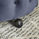 Modern Upholstered Swivel Chair With Button Tufted Design And Movable Wheels by HouseOfZazla