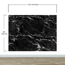 Black Marble Stone Granite Slate Peel and Stick Wallpaper | Removable Wall Mural