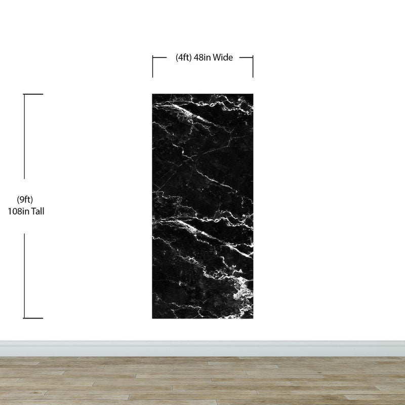 Black Marble Stone Granite Slate Peel and Stick Wallpaper | Removable Wall Mural