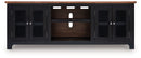Wildenauer - XL TV Stand With Fireplace Option - Brown / Black