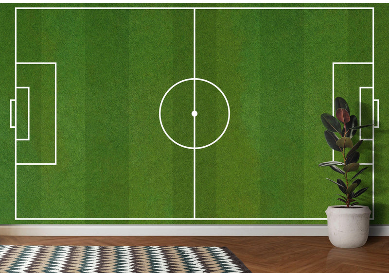 Soccer Field Wallpaper. Football Pitch Wallpaper. Peel and Stick Wall Mural. Soccer Stadium Wallpaper.