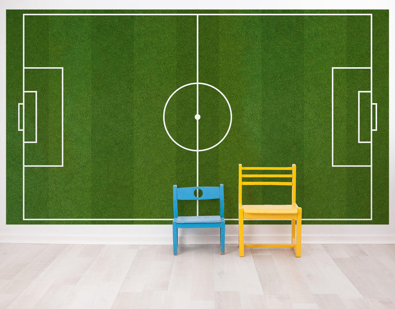 Soccer Field Wallpaper. Football Pitch Wallpaper. Peel and Stick Wall Mural. Soccer Stadium Wallpaper.