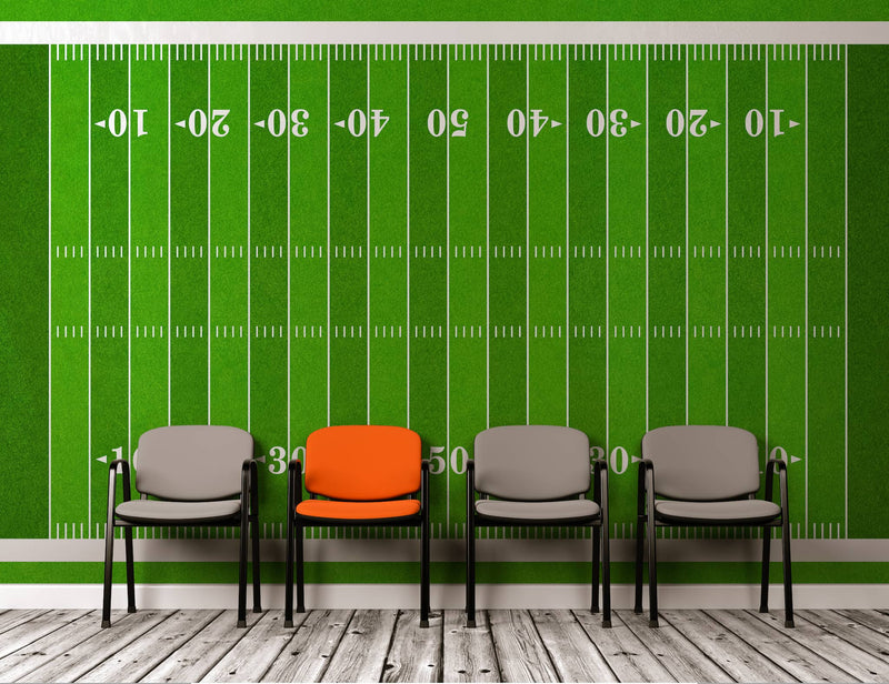 Football Field Wall Mural. 100 yard field with end zone large wall mural.