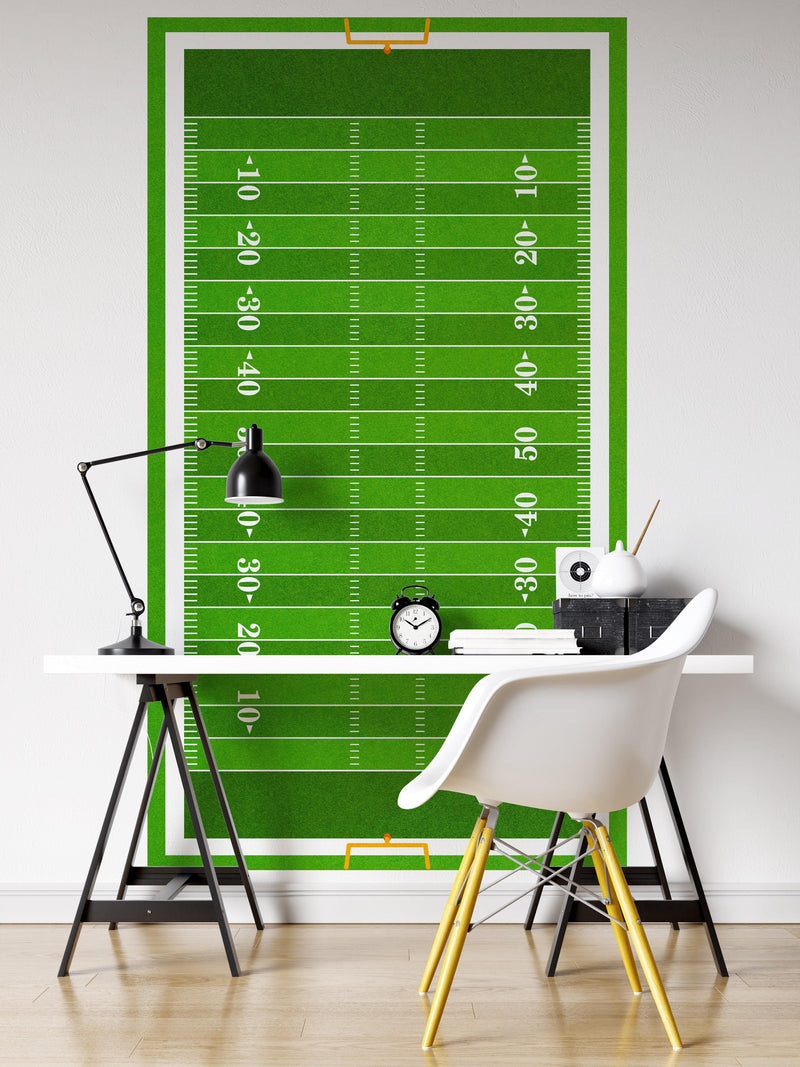 Football Field Wall Mural. 100 yard field with end zone large wall mural.