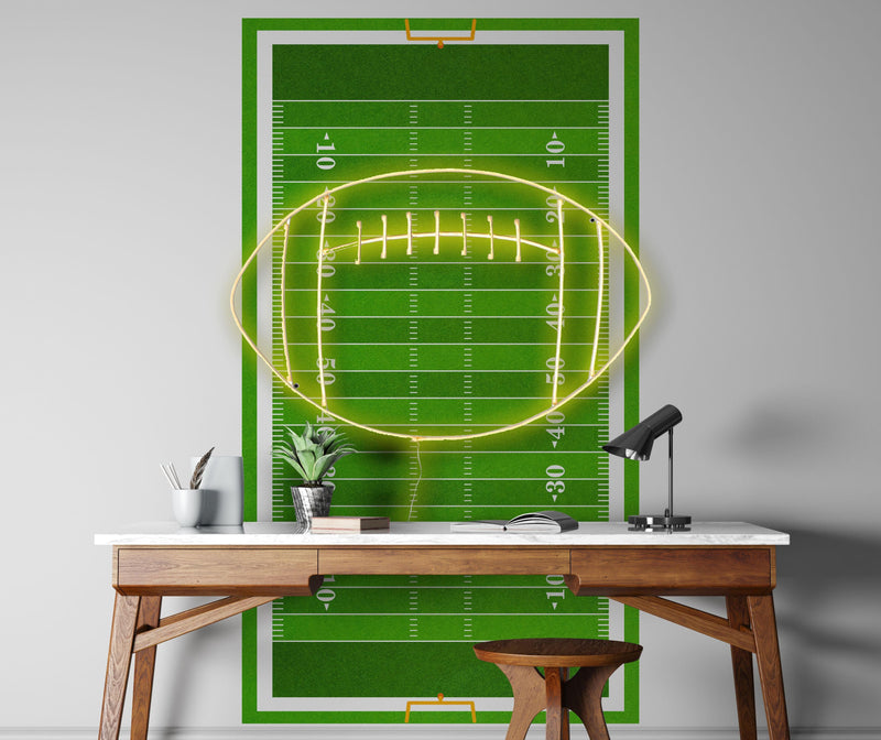 Football Field Wall Mural. 100 yard field with end zone large wall mural.