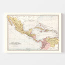 Vintage Map of West Indies, Mexico & Central America 1871