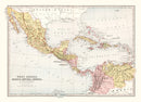 Vintage Map of West Indies, Mexico & Central America 1871