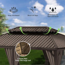 12x24FT Outdoor Gazebo with Galvanized Steel Double Roof