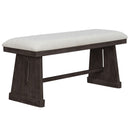 Dining Set With Rectangular Table, 4 Upholstered Chairs & 1 Padded Bench