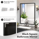 Rectangular Bathroom Mirror Square Angle Metal Frame Wall Mounted Hanging Plates Wall Mount Mirror For Bathroom (Horizontal & Vertical) by HouseOfZazla