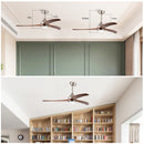 52" Solid Wood Blades Ceiling Fan with Light and Remote Control by HouseOfZazla