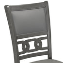 5-piece Dining Round Table Set with One Faux Marble Top Dining Table and Four PU-leather Chairs,Grey