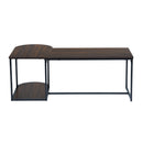 47.2" W x 25.6"D x 17.7" H Modern Industrial Style Rectangular Wood Grain Top Coffee Table with Metal Frame - Walnut & Black