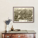 Vintage Map of Norwich, Connecticut 1876