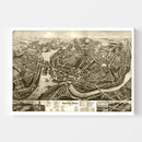 Vintage Map of Norwich, Connecticut 1876