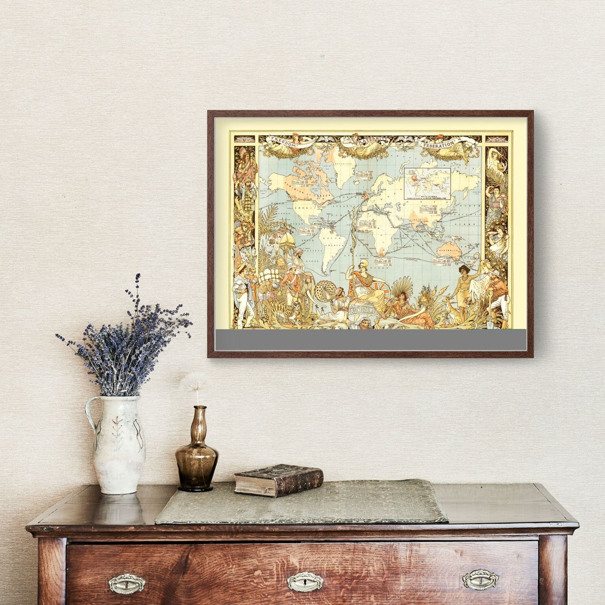 Vintage World Map 1886, photo 3 of 5