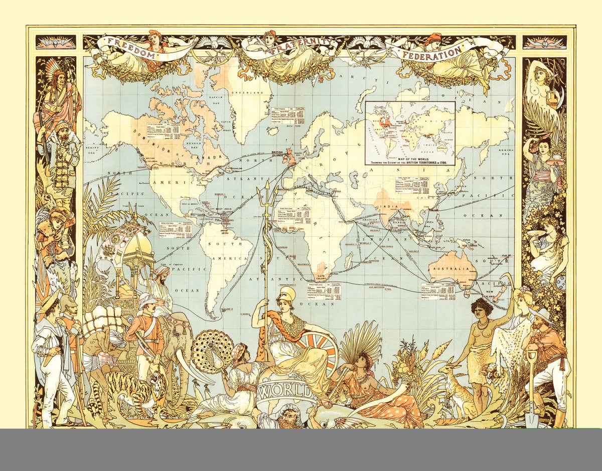 Vintage World Map 1886, photo 5 of 5