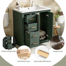 Ceramic Sink Combo, Freestanding Vanity Set With 3 Drawers & Soft Closing Doors by HouseOfZazla