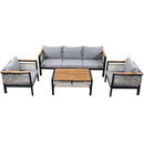 4 Pieces Outdoor Sectional Sofa Set 5 Person Patio Seating Group Outdoor Conversation Set With Cushions And A Coffee Table For Patios by HouseOfZazla