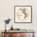 Vintage Western Hemisphere Map 1832