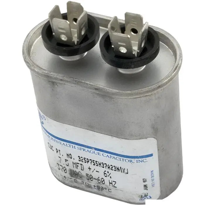 A.O. Smith (AOS) Century Run Capacitor [7.5MFD] [370v] [2" x 2 5/8" Oval] (628316-312)