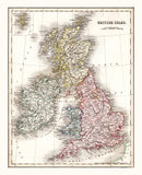 Vintage Map of British Isles 1832