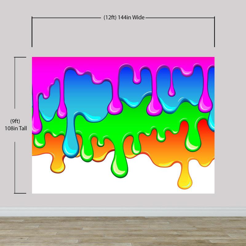 Bright Color Dripping Ink Splatter Wall Mural.