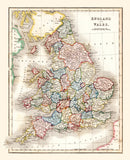 Vintage Map of England & Wales 1832
