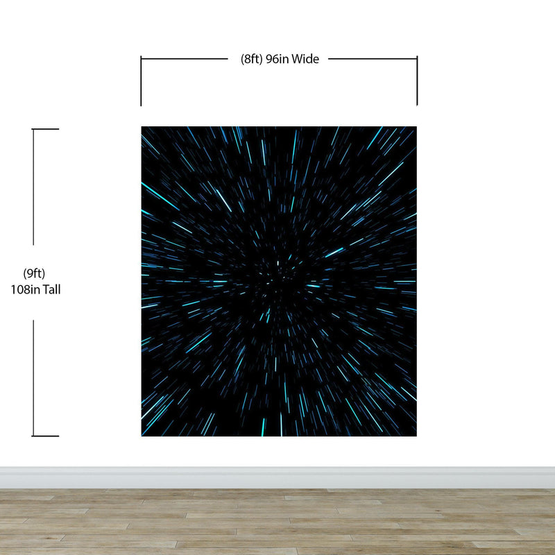 Lightspeed Through Hyperspace Wall Mural. Peel and Sticker Wallpaper.