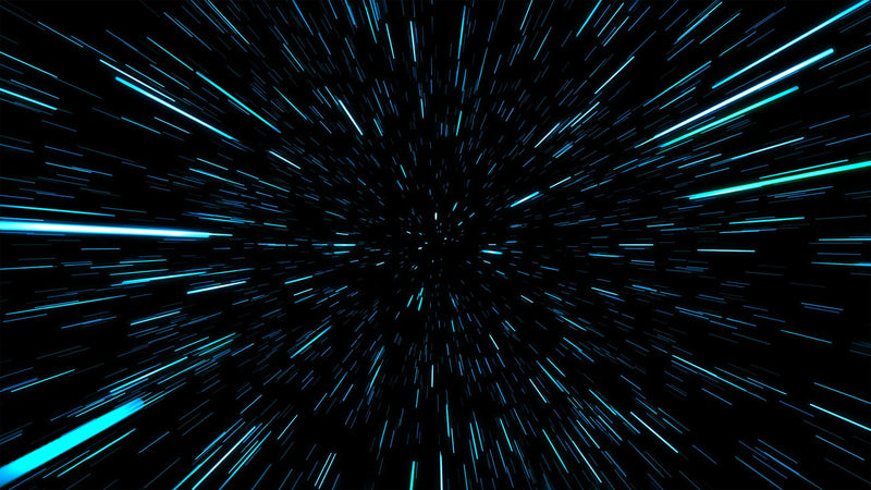 Lightspeed Through Hyperspace Wall Mural. Peel and Sticker Wallpaper.